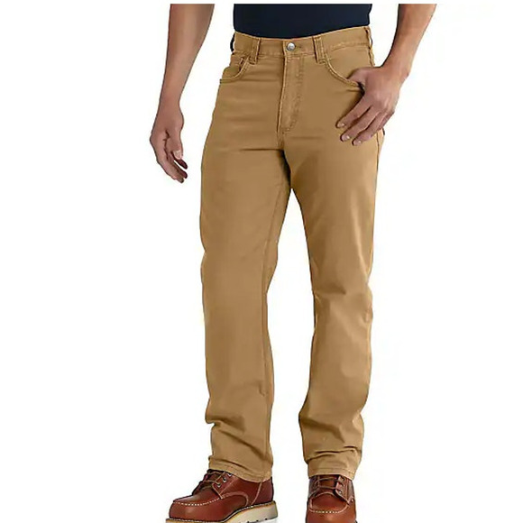 Carhartt 5 Pocket Relaxed Fit Rugged Flex Canvas Pants in Hickory Size 36 - Picture 1 of 9